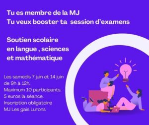 soutien scolaire langues sciences mathématiques à la MJ